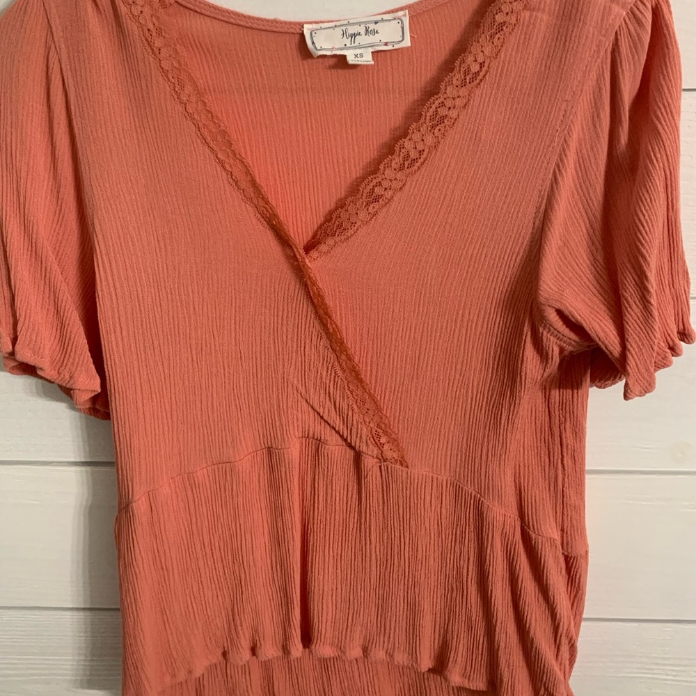 hippie rose shirt! worn once! great condition